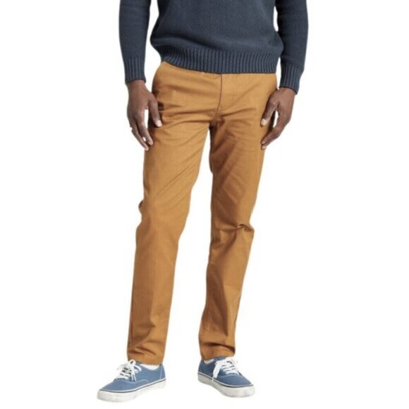 NWT BRIXTON Chino Slim Pant Mens Size 28 X 32 Golden Brown - Picture 1 of 7